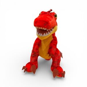 BUILD A BEAR Tyrannosaurus Rex Dinosaur Red Plush Stuffed Animal T Rex Teeth 18"